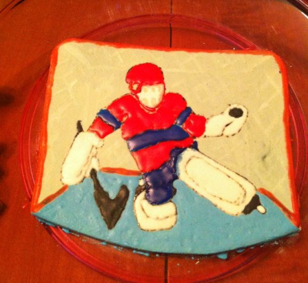 2014-01-09 hockey goalie cake plaque step 3