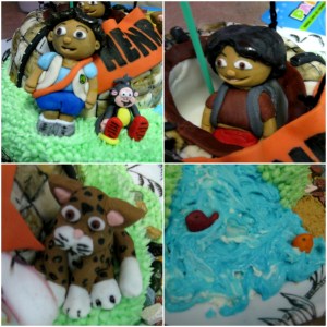 diego dora cake character collage