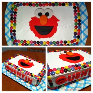 elmo cake collage